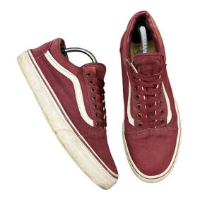 VANS Old Skool Burgundy Canvas Unisex Lace-Up Sneakers Men's‎ 6/Women's 7.5